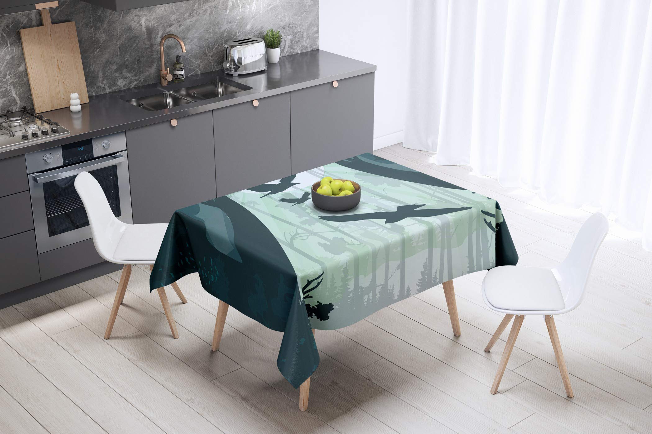 Bonamaison Kitchen Decoration, Tablecloth, 140cm x 140cm - Designed and Manufactured in Turkey