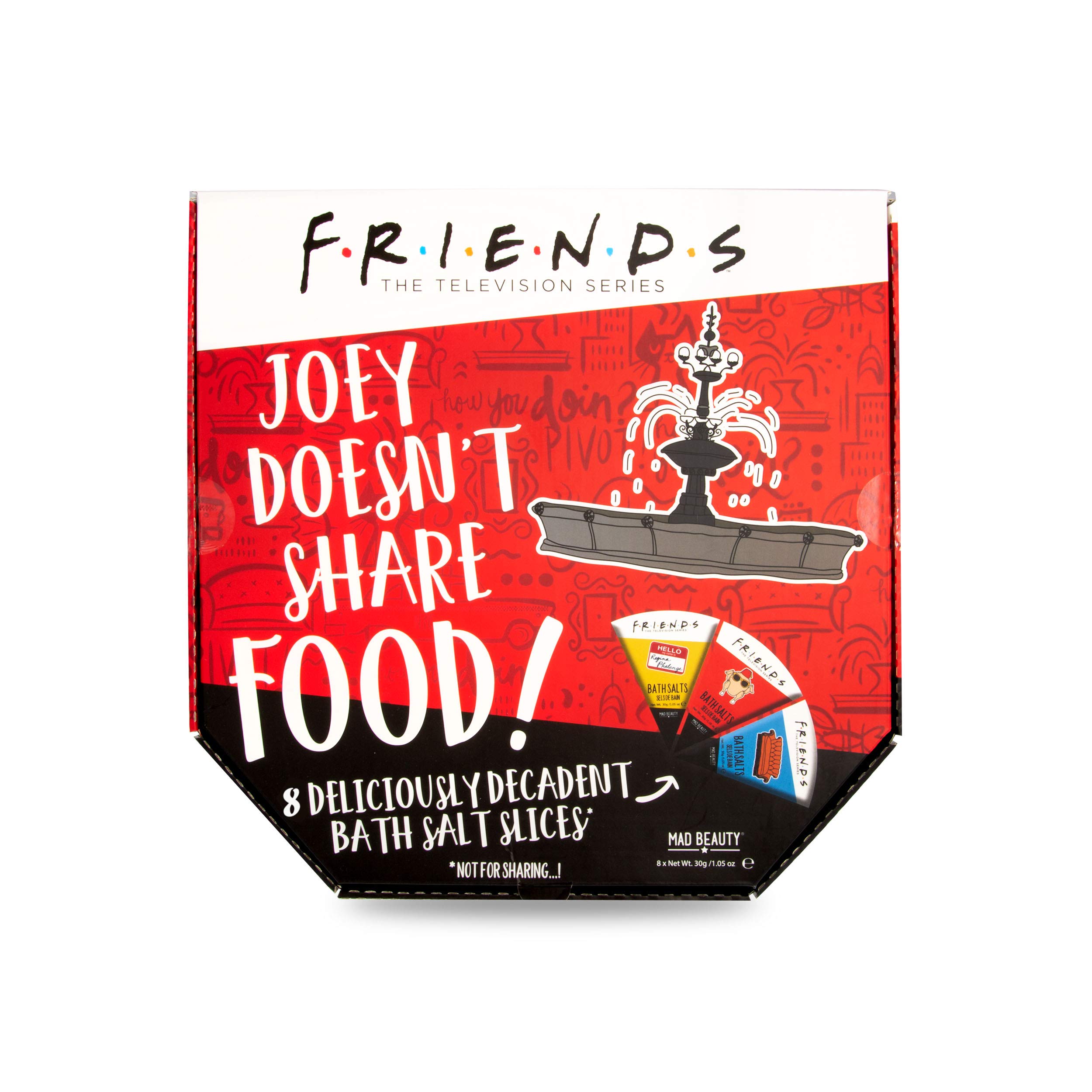 Friends TV Show Bath Salt x8 | Mad Beauty | Pizza Shapes, Iconic Quotes, Relax Gift for Men and Women