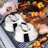 HaWare 2 Pack 9 Inch Cheese Melting Dome with Heat-Proof Handle Stainless Steel view 6