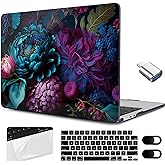 MEEgoodo Case for MacBook Air 15 inch M4/M3/M2 2025 2024 2023, Case Fit Model (A3241/A3114/A2941) for MacBook Air 15-inch, Laptop with Keyboard & Camera Cover & OTG Adapter, Beautiful Fantasy Flower