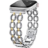 Minyee Compatible with Apple Watch Band 41/40/38/44/45/46/49/42mm Women, Dressy Pretty Metal Strap Double Chain Twisted Designer Fancy link Bracelet for iWatch Series 11 10 9 Ultra SE 8 7 6 5 4 3 2 1