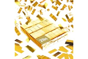 JAPJA Gold Confetti Paper - BULK 2.2lbs | 1kg, Biodegradable Tissue Paper, Rainbow Light Weight, Non-Staining Paper, for Events, Crafts, Decorations