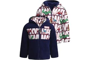 Marvel Spider-Man Boys Puffer Jacket - Reversible Quilted Puffer Coat with Sherpa Fleece Lining Jacket for Boys (Size: 2T-20)