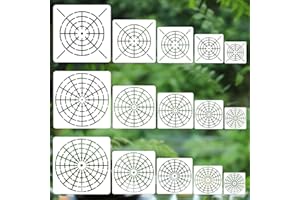 EAGEUS 15 Pieces Mandala Dot Painting Tool Stencils Set, 8/12/16 Segment 3/4/5/6/8 Inches Reusable Mandala Stencil Template for Rock Wood Canvas DIY Painting Art Projects
