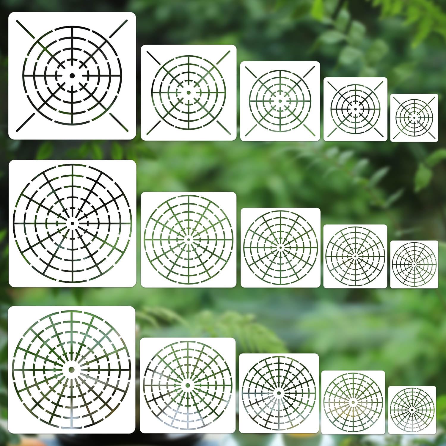 Photo 1 of 15 Pieces Mandala Dot Painting Tool Stencils Set, 8/12/16 Segment 3/4/5/6/8 Inches Reusable Mandala Stencil Template for Rock Wood Canvas DIY Painting Art Projects