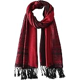 Ciormis Two Tone Silky Paisley Pashmina Shawl Scarf,Soft Women's Rave Jacquard Pashminas Wrap Scarves