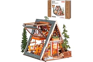 Rolife DIY Miniature House Kits A-Frame Cabin, Tiny House Mini House Building Kit for Teens, DIY Crafts for Adults, Birthday/