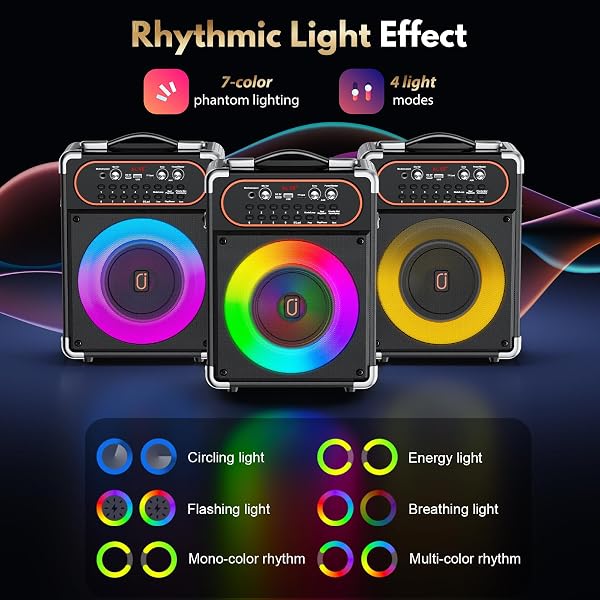 HWWR KARAOKE MACHINE WITH 2 WIRELESS 2.4G 0-DELAY MICROPHONES FOR ADULTS,PORTABLE BLUETOOTH 5.3 SPEAKER WITH ECHO ADJUSTMENT AND DEEP BASS,SUPPORTS TWS/TV/GUITAR FOR FAMILY PARTY,BACKYARD BBQ(2 MICS)