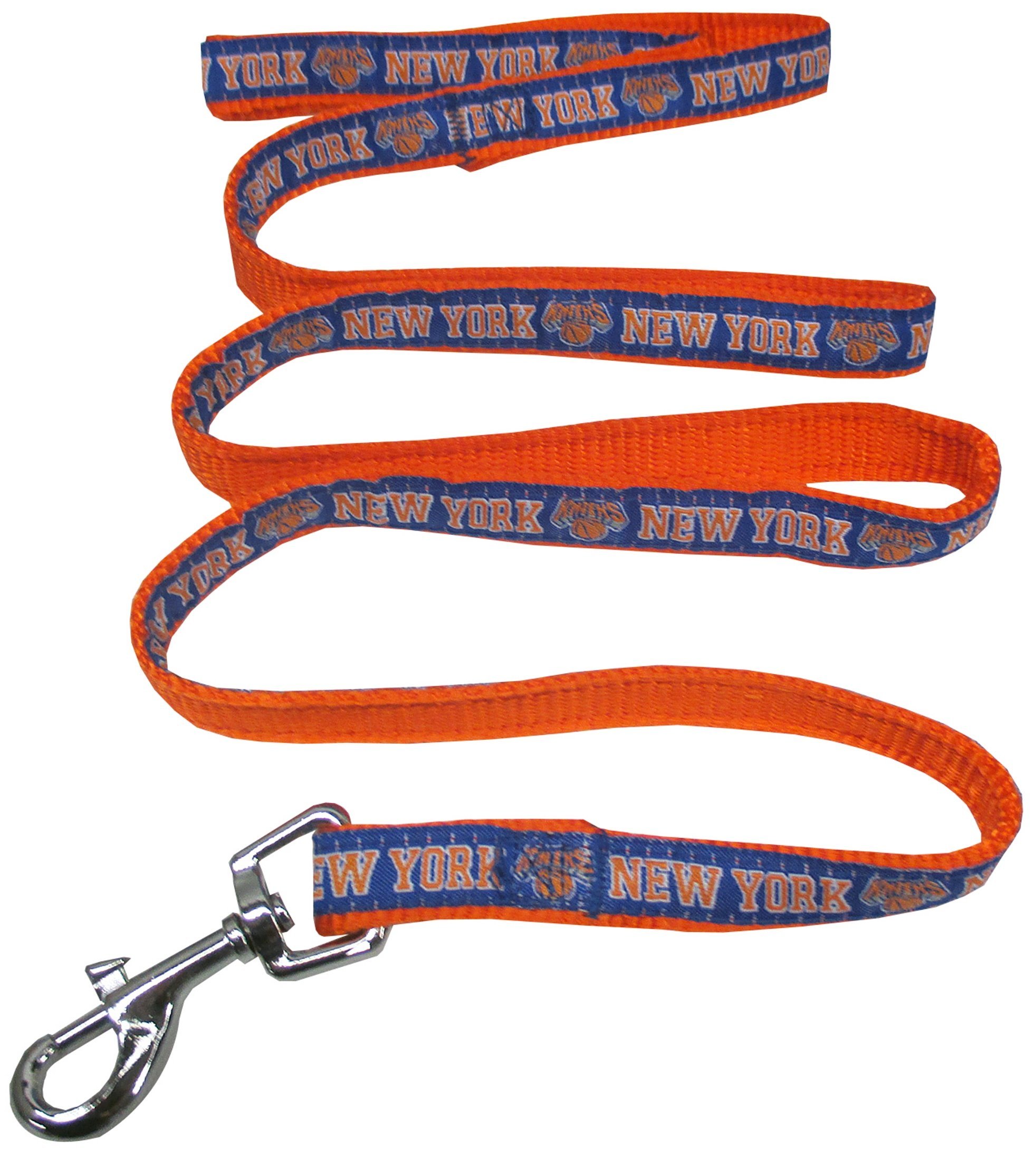 NBA NEW YORK KNICKS Dog Leash, Size Small. Heavy-Duty Metal Swivel Buckle Pet Leash