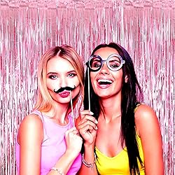 HalloweenDecorate 4 Pack Pink Foil Fringe Curtain