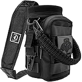 NATURE PIONEOR 32 64 128oz Tactical Water Bottle Pouch, Multi-Function Tactical Water Bottle Bag with Adjustable Shoulder Strap, Half/One Gallon Molle Strap Carrier Holder