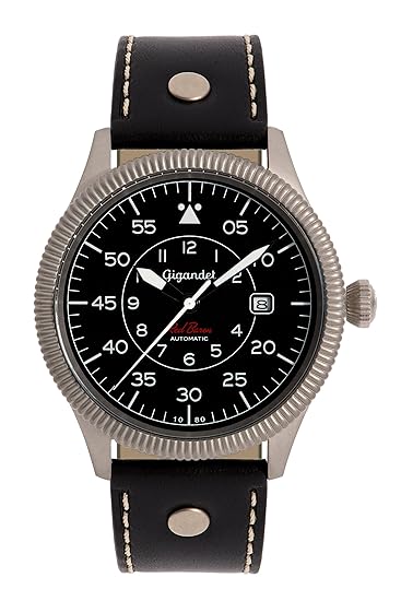 Gigandet Herrenuhr Automatik Analog mit Lederarmband Red Baron G8-006