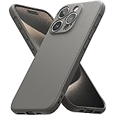 Ringke Onyx for iPhone 15 Pro Case, [Feels Good in The Hand] Oil & Dirt Resistant, Individual Lens Covers for Cameras, Non-Slip Enhanced Grip Lightweight Cover - Gray