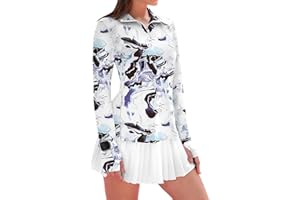 IECCP Womens Long Sleeve Golf Shirts Sun Protection 1/4 Zip Pullover Summer Quick Dry Athletic Hiking Running Workout Tops