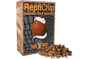 ReptiChip Loose Coconut Chip Bedding for Reptiles 12 Quart Coco Husk Substrate for Ball Pythons, Boas, Snakes, Tortoises, Gec