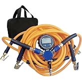 4 tire Inflation System,4 tire Inflation deflation System，4 Way tire inflator with Closed Flow Air Chuck Digital tire Pressure Gauge Compatible with HPA Tanks and Compressors