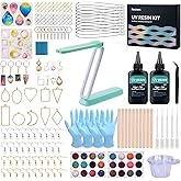 Resiners UV Resin Kit with Light for Adults, 190PCS UV Resin Jewelry Making Kit, Resin Accessories for Keychains, Earrings, Necklaces, Adult DIY Crafts – Not a Toy