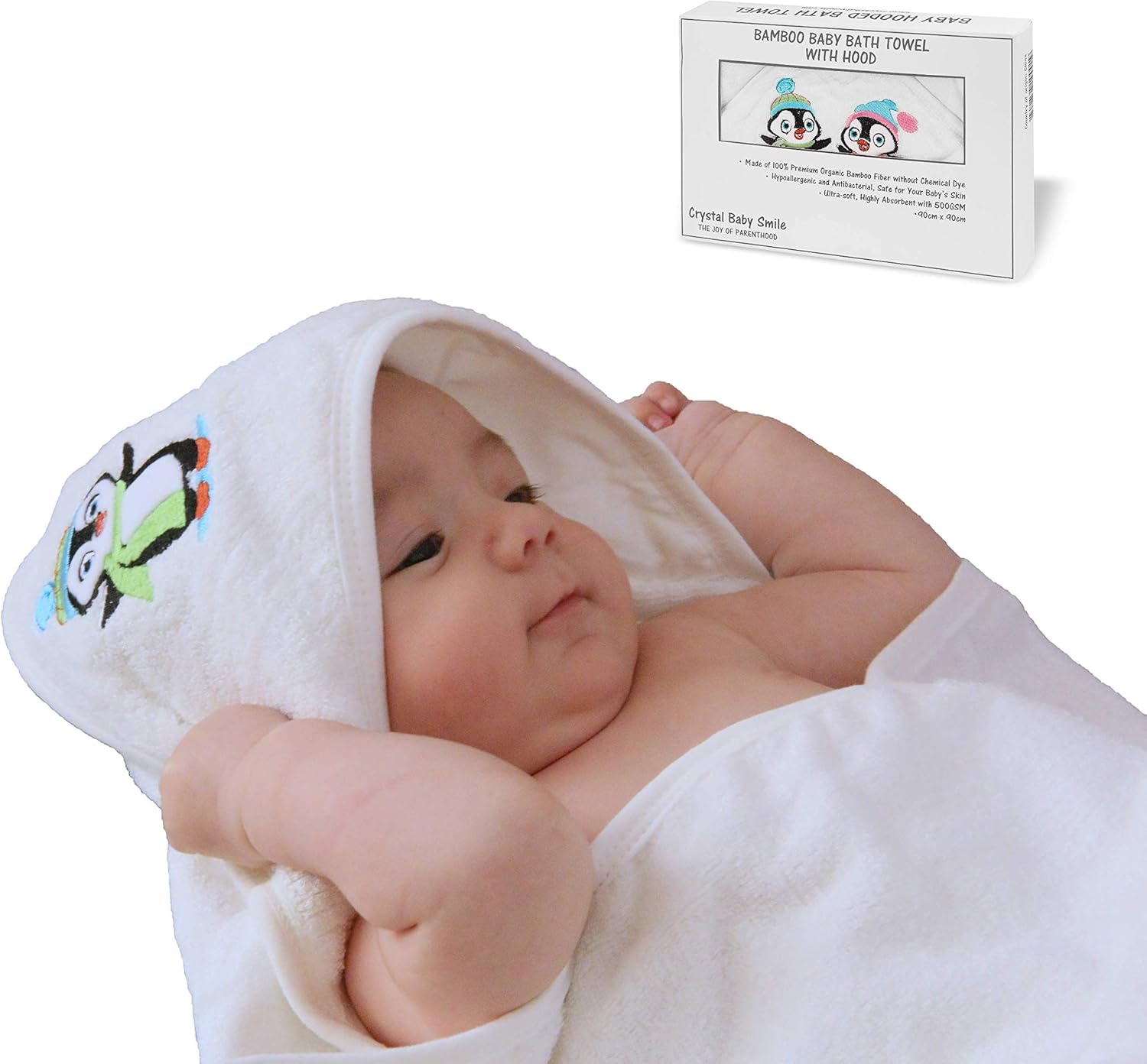 Crystal Baby Smile Baby Hooded Towels for Newborn Soft