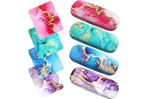 QSCFKL Hard Shell Eyeglasses Case, Eye Glass Cases Womens Hard Shell With Cleaning Cloth Portable Eyewear Case for Women Men