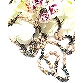 62" Designer REAL Cultured Pearl Necklace Jewelry Pearl Necklace Coffee Almond PEARL SILK HandKnot Mothers Day Necklace Gift Birthday Pearl Jewellery for her NATURAL Authentic Freshwater AAA Neckless