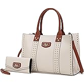 MKF Collection Tote Bag for Women, Vegan Leather Top-Handle Crossover Wristlet wallet & Satchel Handbag Purse by Mia k