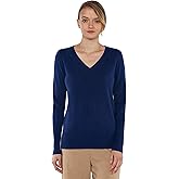 JENNIE LIU Women's 100% Pure Cashmere Long Sleeve Ava V Neck Pullover Sweater