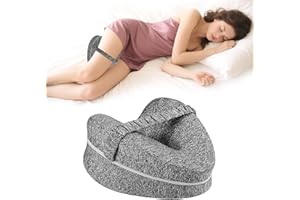 Gliterra Knee Pillow for Side Sleepers, Leg Pillow for Soothing Pain Relief for Sciatica, Ergonomic Pillow for Soothing, Memory Foam Leg Pillow with Sleeping（Grey）