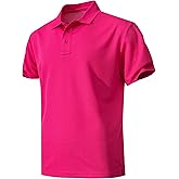 KAOKLRNI Men's Quick-Dry Active Polo Shirts Short Sleeve Performance for Golf Tennis Daily Casual Collared T-Shirt