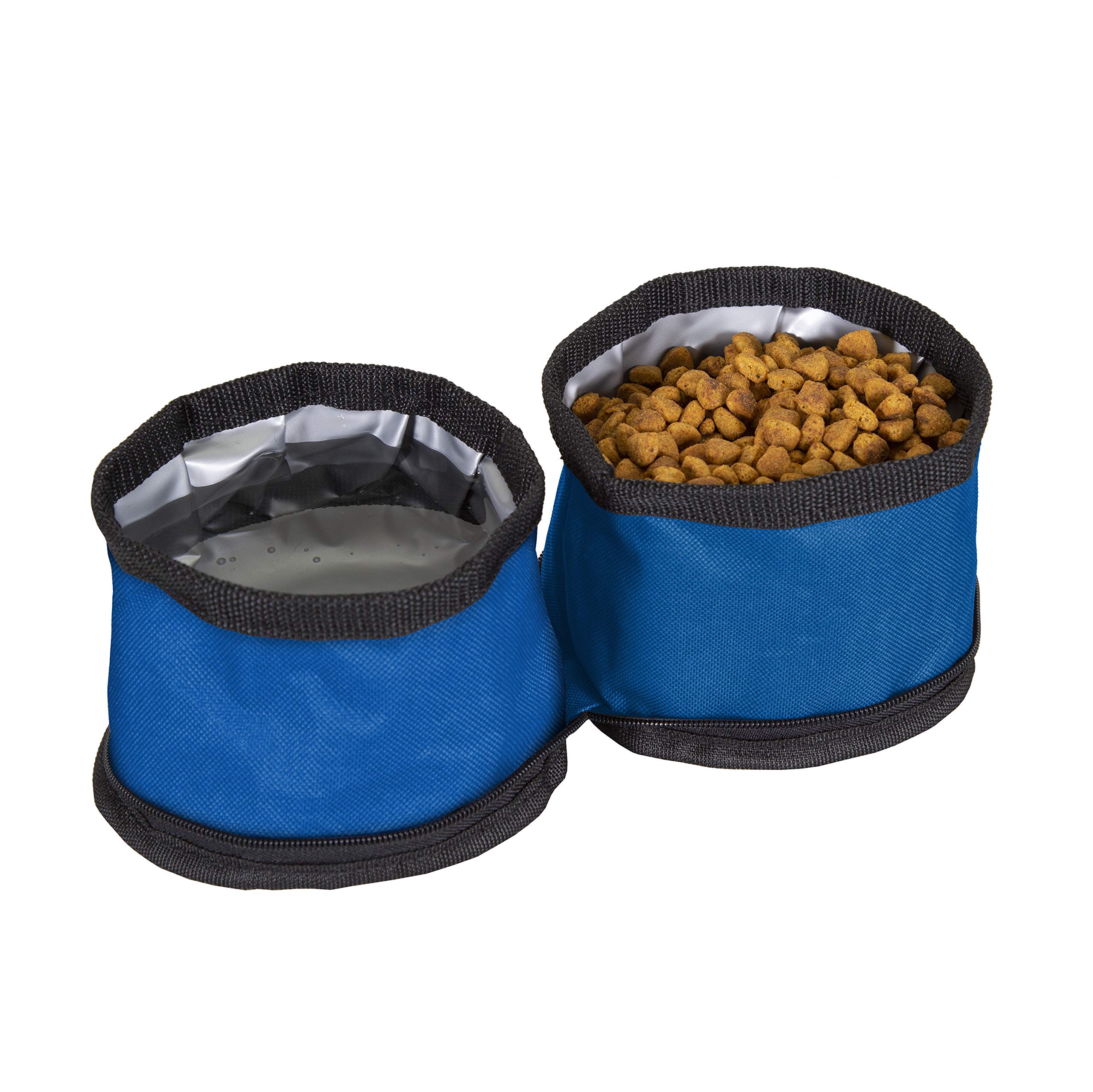 Stansport Collapsible Dog Bowl - Double, Blue