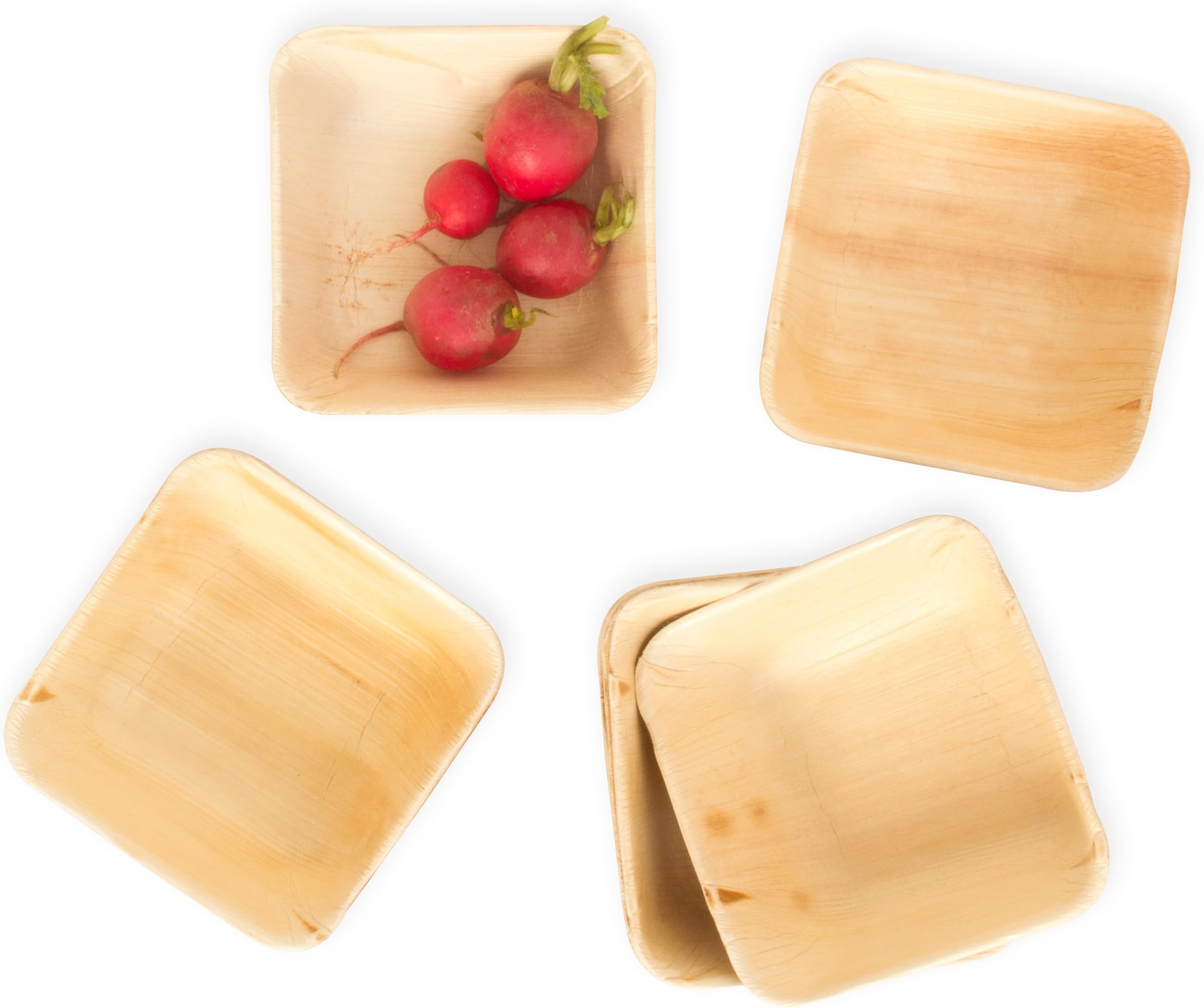 Palm Leaf Bowls - 5.5 inch Square - Heavy Duty - Elegant - 100% Compostable - Better than Bamboo or Wood - Disposable - Biodegradable - Premium Party Bowls - USDA Certified - 22 Count