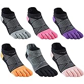 Women Toe Socks 5 Finger Cotton Wicking Athletic 6 Pack 3 Pack