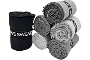 WESWEAT We Sweat’s (6 Pack) Microfiber Gym Towels, Silver ION Odor-Free Absorbent Fiber, Fast Drying Men & Women Workout Gear for Body Sweat, Towels, Sports Exercise Fitness Gear