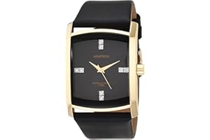Armitron Men's Genuine Crystal Accented Leather Strap Watch