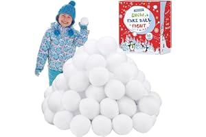 Fovths 50 Pack Snow Toy Ball for Kids 2 Inch Artificial Snow Fight Ball Set Realistic Fake Snow Toss Ball Set for Indoor & Outdoor Snow Fight Christmas Tree Decoration and Winter Family Toss Games