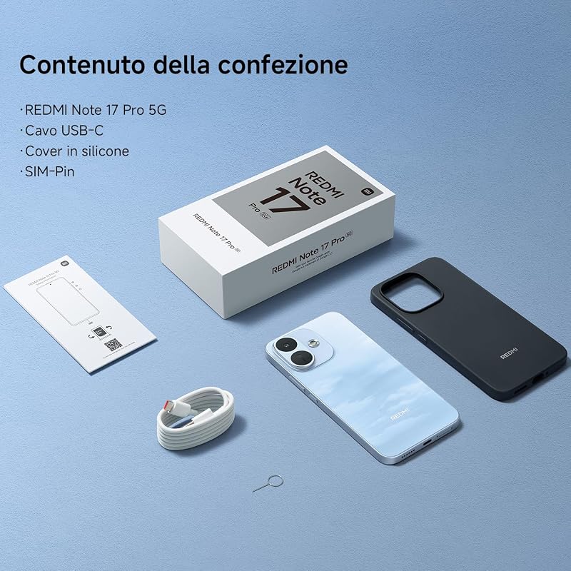 REDMI Note 17 Pro 5G, Smartphone 8+512GB, Black, Batteria da 8340 mAh