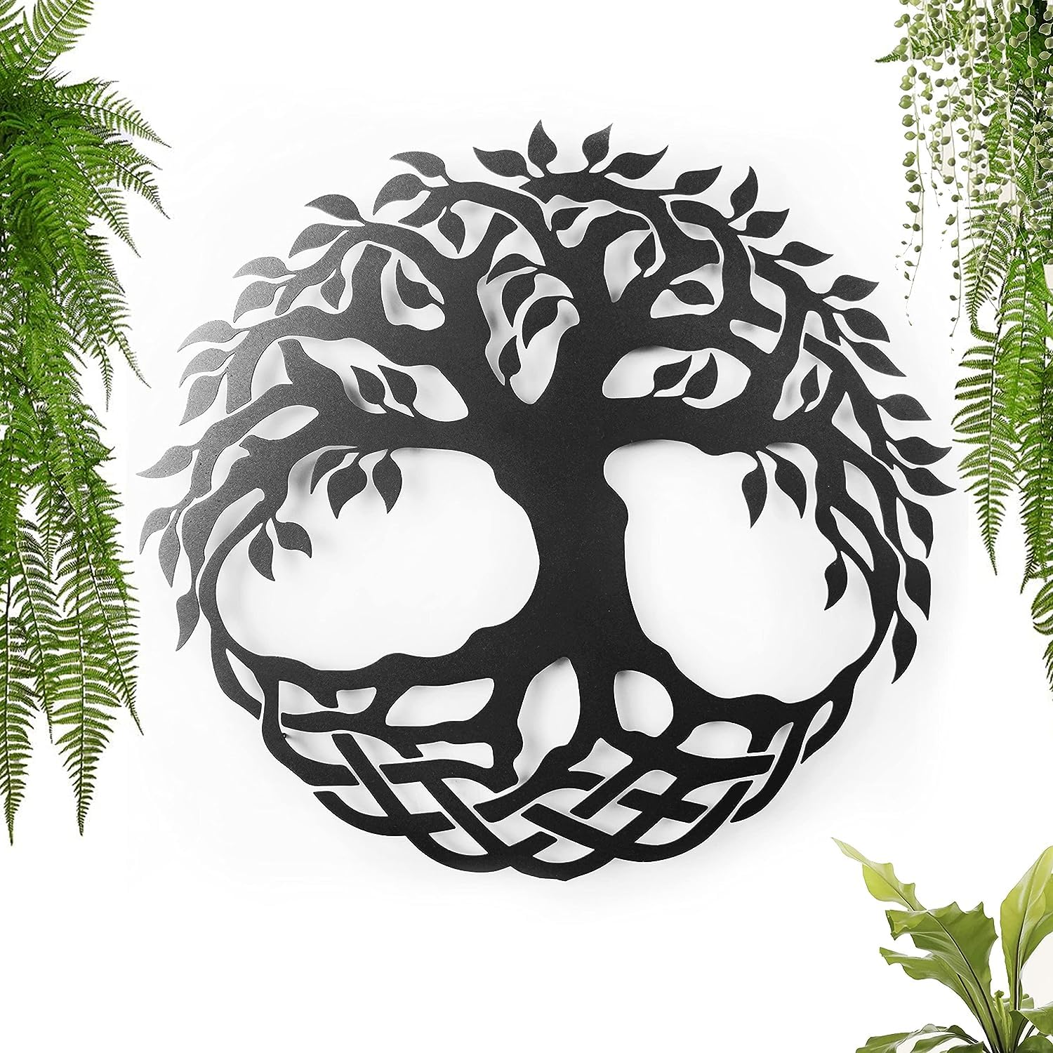 keluly Metal decoration. Floating Wall Sculpture, with Shadows, in steel. (43 x 31 cm., Tree of Life) — image 1