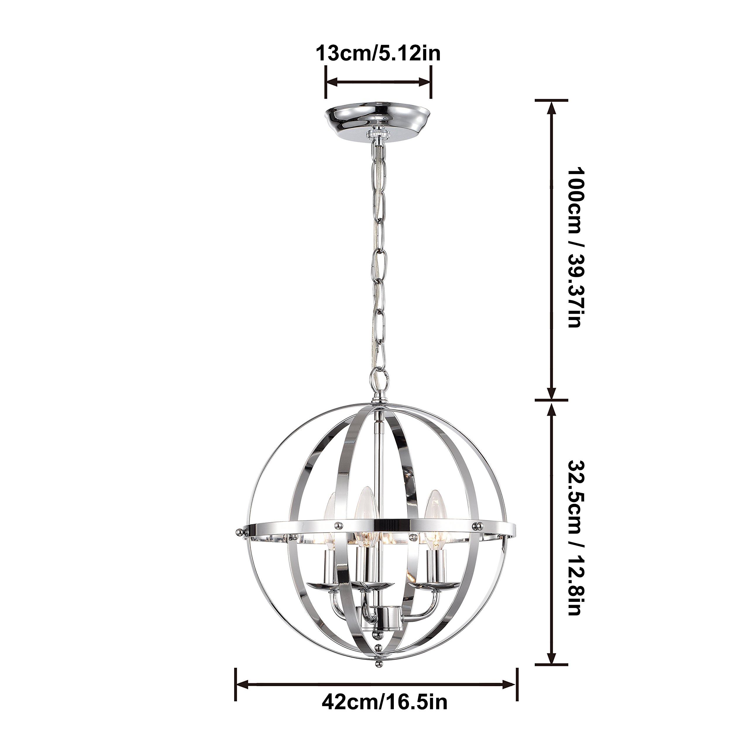 Chandeliers Orb Chandelier Three Light Pendant Lighting Globe