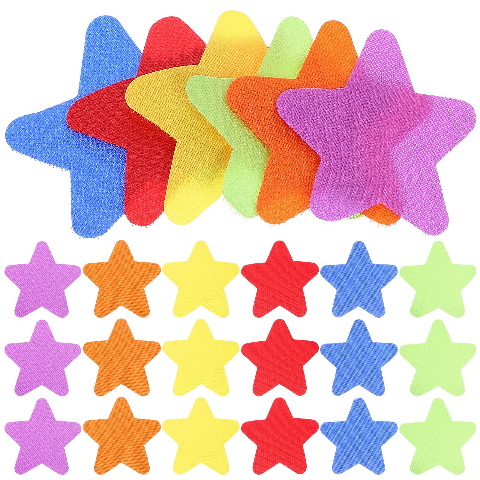 30pcs Carpet Markers Star shape Marker Hook and Loop Dot Floor Markers Loop Carpet Floor Spots for Classroom Exercise Parties Games 100mm