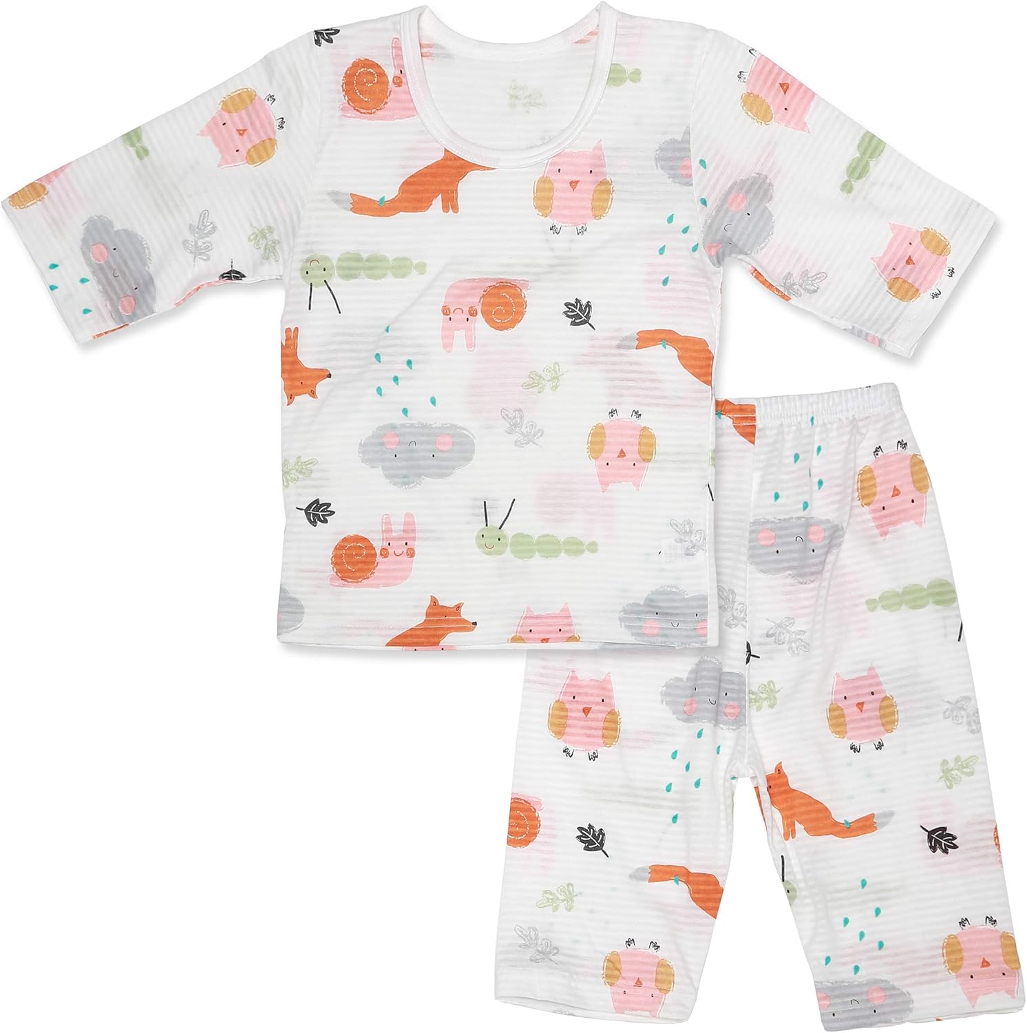 MiNiK Toddler Kids Boys Girls Cotton Summer Pajama Set 3/4 Sleeve 2