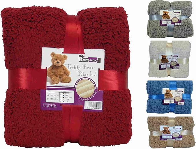 rejuvopedic Teddy Bear Blanket Sofa Fleece Throwover Throw Settees