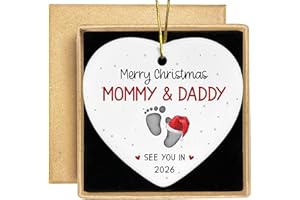 SUCHAGIFT Gifts for Expecting Parents - Expecting Parents to Be Unique Gifts - Baby Pregnancy Announcement Gift Ideas for Husband, Family - Baby Pregnancy Announcement Ornament 2026 - Ceramic Ornament