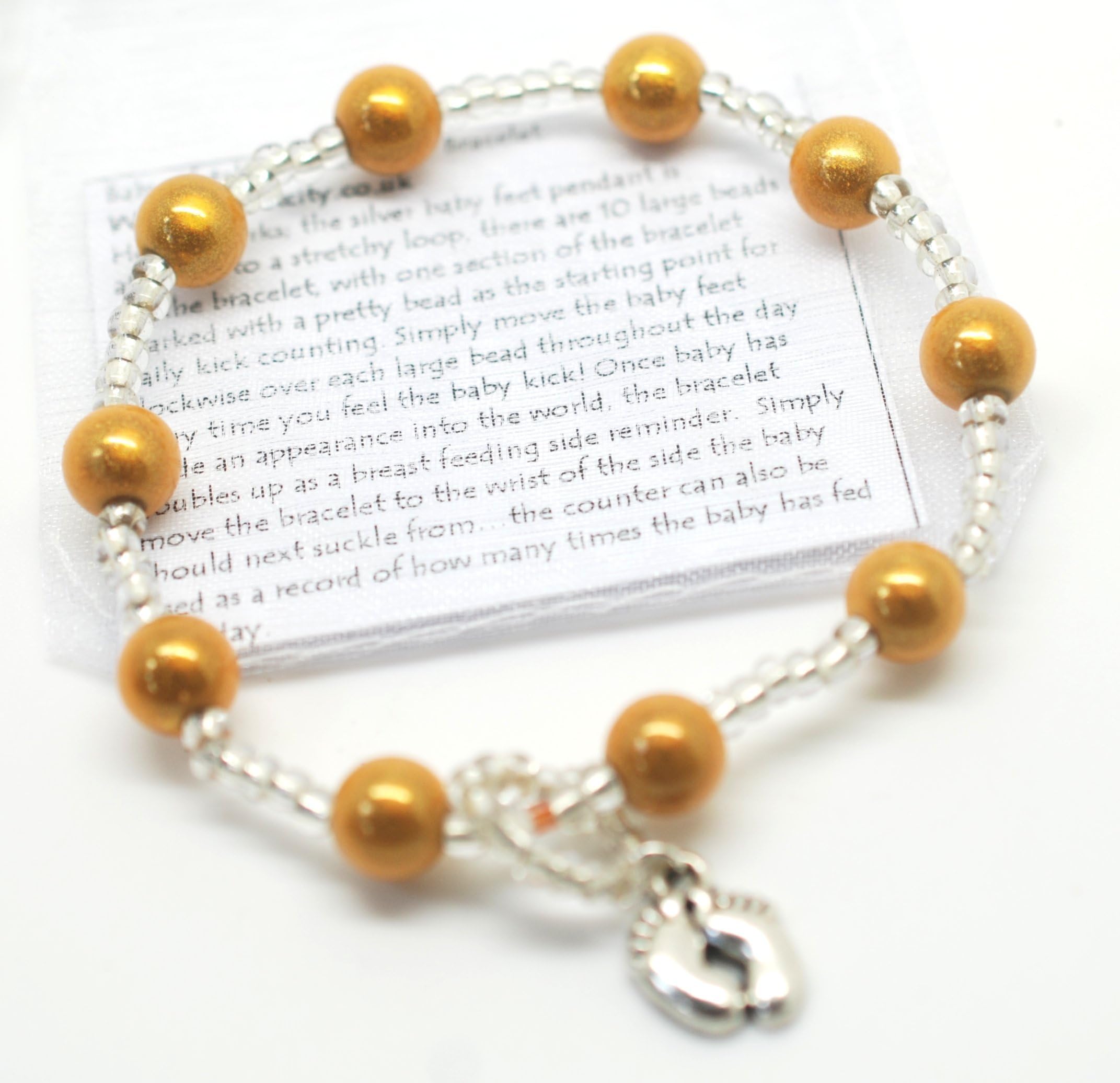 BABY BUMP FETAL KICK COUNTER BRACELET (S/M, Sunflower Yellow)