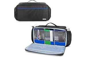 CURMIO Game Disc Storage Bag Holds Up to 24 Discs, Game Disk Travel Case Compatible with PS4 /PS4 Pro /PS3 /PS5 /Xbox One/Xbo