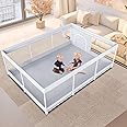 Baby Playpen 74" x 50" Extra Large Play Yard Playpen for Babies and Toddlers with Zipper Gate Indoor & Outdoor Safety Baby Activity Center with Breathable Mesh Non-Slip Play Pen