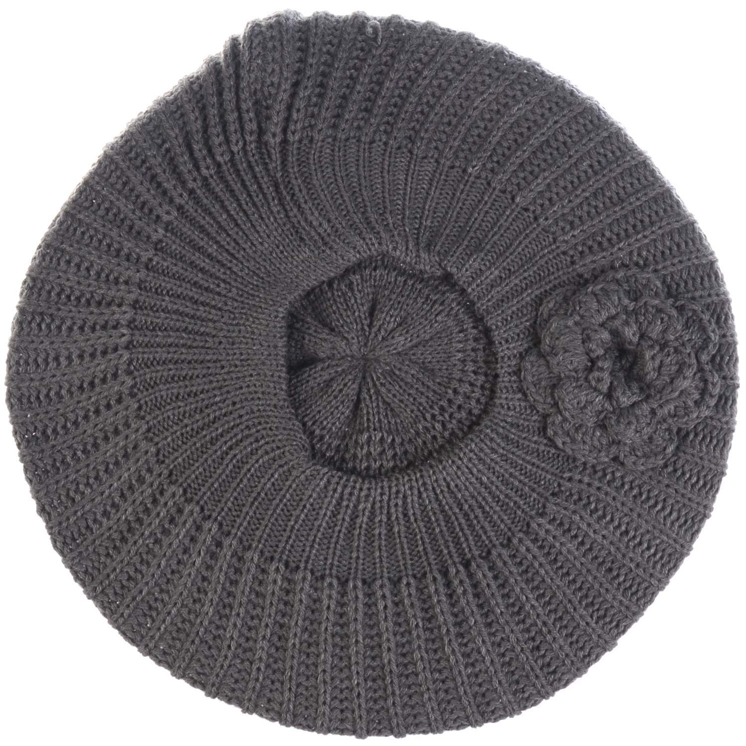 BYOS Ladies Winter Solid Chic Slouchy Ribbed Crochet Knit Beret Beanie Hat W/WO Crochet Beret, Chunky Crochet Hat, Womens Beret, Slouchy  main image 3