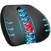 Skechers Lumbar Support Pillow for Office Chair,Memory Foam Lumbar Pillow,Lower Back Pain Relief Lumbar Pillow,Ergonomic Design Back Support Pillow for Office Chair,Car,Home,Travel,Black