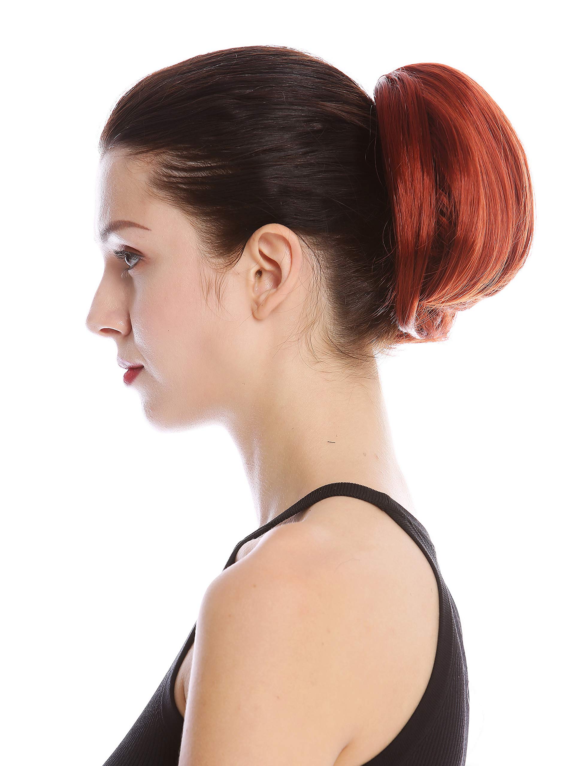 WIG ME UP - 909AB-V-350 Ponytail Hairpiece Extensions very short straight voluminous like hair bun dark copper red โ image 1