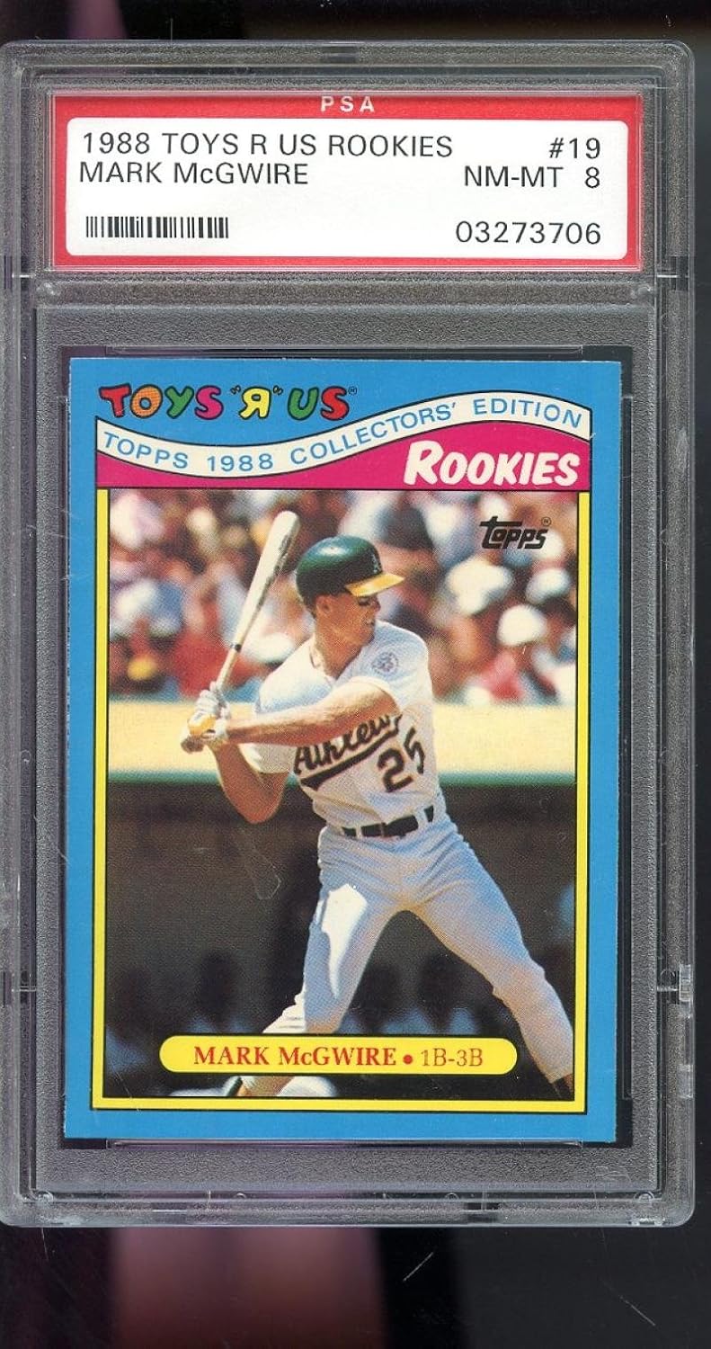 1988 Topps Toys "R" R Us Rookies 19 Mark McGwire PSA 8