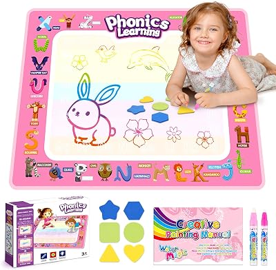Grriopi Water Drawing Mat for 2-6 Year Old Girls Educational Toy Gift