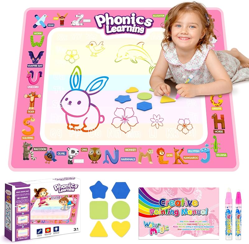 Grriopi Water Drawing Mat for 2-6 Year Old Girls Educational Toy Gift